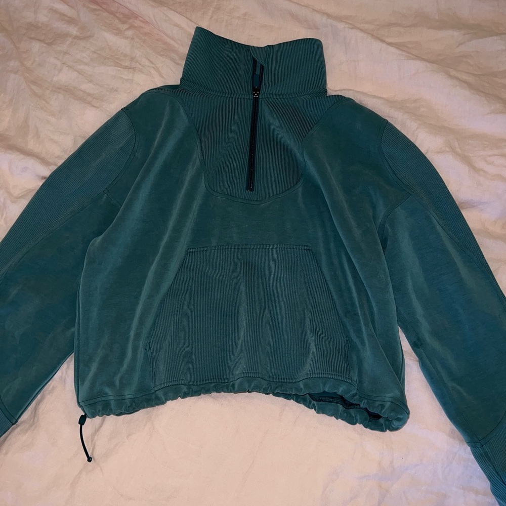 Brushed Sofstreme Ribbed Half Zip Size 8 Green Ja… - image 2